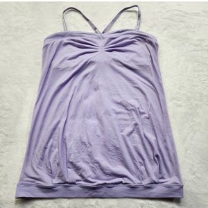Lululemon Women's Pure Focus Tank Top Built in Bra Grapeseed Purple Size 10